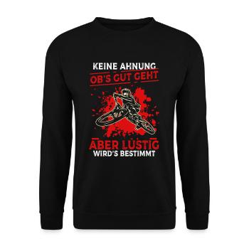 Keine Ahnung Obs Gut Geht Aber Wirds Bestimmt - Unisex Pullover - Schwarz - Vorne - Alina (178cm) & Michal (187cm)