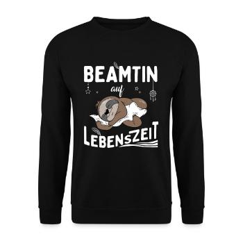 Beamtin auf Lebenszeit Beamter for Life - Unisex Pullover - Schwarz - Vorne - Alina (178cm) & Michal (187cm)