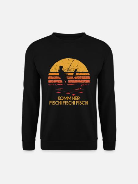 Komm Her Fischi Angler Fischer - Unisex Pullover - Schwarz