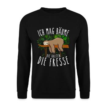 I like trees that keep their mouths shut - Unisex Sweatshirt - black - Front - Alina (178cm) & Michal (187cm)
