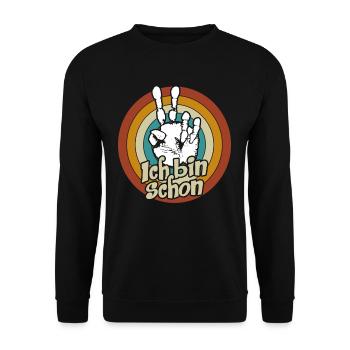 Birthday Decoration Hand 2 Years I'm 2 - Unisex Sweatshirt - black - Front - Alina (178cm) & Michal (187cm)