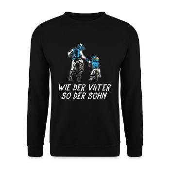 Tel père, tel fils, tel papa, moto de motocross - Sweat-shirt Unisexe - noir - Devant - Alina (178cm) & Michal (187cm)