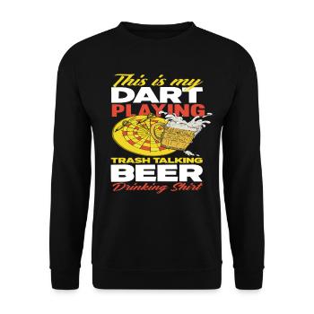 Dart Bier Sport Hobby - Unisex Pullover - Schwarz - Vorne - Alina (178cm) & Michal (187cm)