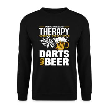Dart Bier Therapie - Unisex Pullover - Schwarz - Vorne - Alina (178cm) & Michal (187cm)
