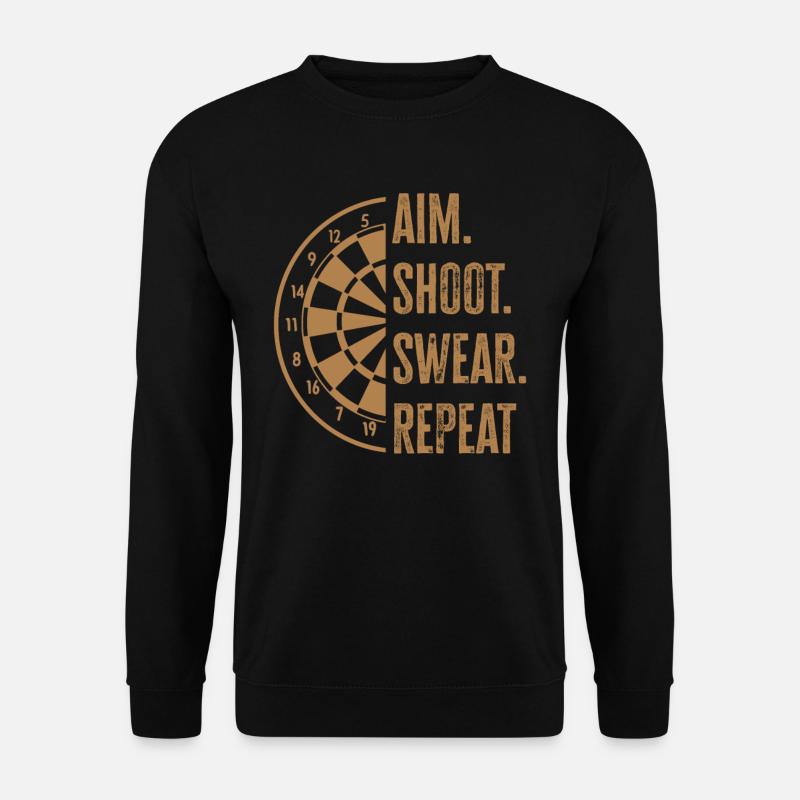 Dart Zielen Werfen Fluchen - Unisex Pullover - Schwarz