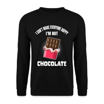 Funny Chocolate Lover Saying Chocolate - Unisex Sweatshirt - black - Front - Alina (178cm) & Michal (187cm)