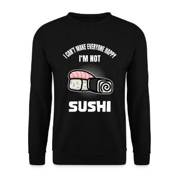 Drôle d’amant de Sushin disant de la nourriture japonaise - Sweat-shirt Unisexe - noir - Devant - Alina (178cm) & Michal (187cm)