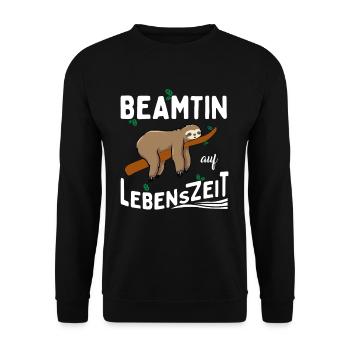 Beamtin auf Lebenszeit - Unisex Pullover - Schwarz - Vorne - Alina (178cm) & Michal (187cm)