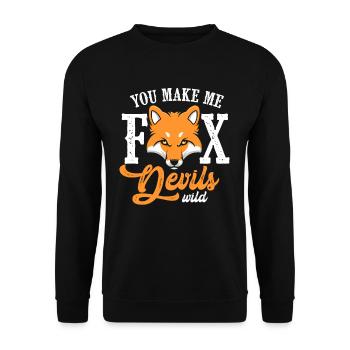 You make me fox Devils wild - Unisex Sweatshirt - black - Front - Alina (178cm) & Michal (187cm)