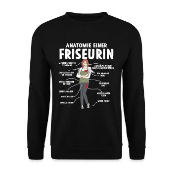 Anatomie d’un coiffeur - Sweat-shirt Unisexe - noir - Devant - Alina (178cm) & Michal (187cm)