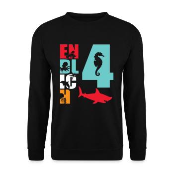 Enfin 4 poissons-requins - Sweat-shirt Unisexe - noir - Devant - Alina (178cm) & Michal (187cm)