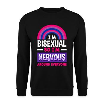 Bisexuel Amour Tout Le Monde Nerveux - Sweat-shirt Unisexe - noir - Devant - Alina (178cm) & Michal (187cm)