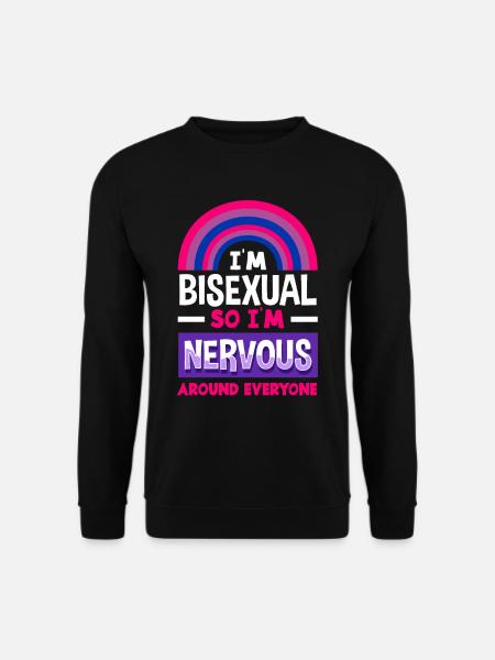 Bisexual Love Everyone Nervous - Unisex Sweatshirt - black