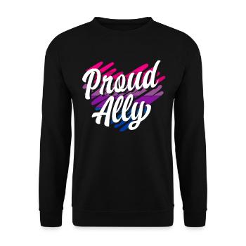 Bisexuell Stolze Regenbogen - Unisex Pullover - Schwarz - Vorne - Alina (178cm) & Michal (187cm)