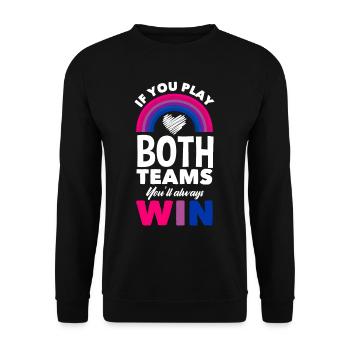 Bisexuell Stolz Regenbogen - Unisex Pullover - Schwarz - Vorne - Alina (178cm) & Michal (187cm)