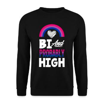 Bisexuell Cannabis - Unisex Pullover - Schwarz - Vorne - Alina (178cm) & Michal (187cm)
