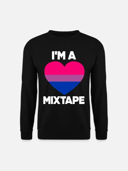 Bisexual Heart Mixtape - Unisex Sweatshirt - black