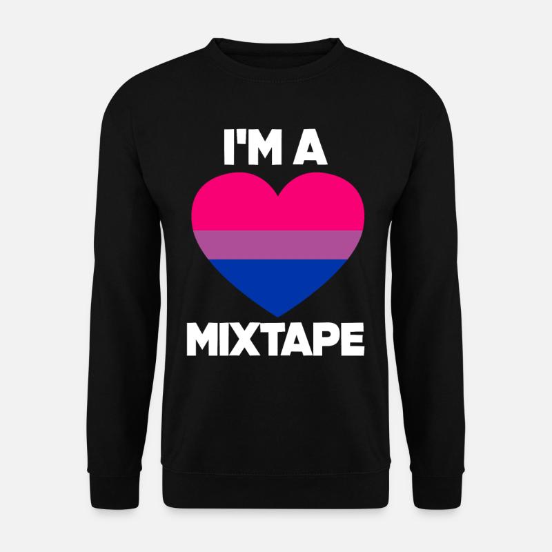 Bisexual Heart Mixtape - Unisex Sweatshirt - black