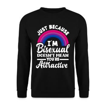 Bisexuell Attraktiv Regenbogen - Unisex Pullover - Schwarz - Vorne - Alina (178cm) & Michal (187cm)