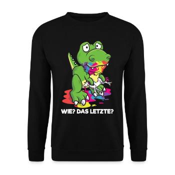 Wie Das Letzte Drache frisst Einhorn - Unisex Pullover - Schwarz - Vorne - Alina (178cm) & Michal (187cm)