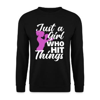 Boxe Femmes Boxer Fille - Sweat-shirt Unisexe - noir - Devant - Alina (178cm) & Michal (187cm)