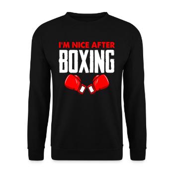 Boxe, Arts martiaux, Hobby, Sports - Sweat-shirt Unisexe - noir - Devant - Alina (178cm) & Michal (187cm)