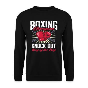 Boxe, Arts martiaux, Gant de boxe, Boxeur - Sweat-shirt Unisexe - noir - Devant - Alina (178cm) & Michal (187cm)