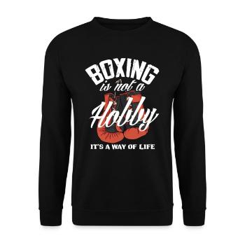 Boxen Leben Boxer Sportler - Unisex Pullover - Schwarz - Vorne - Alina (178cm) & Michal (187cm)