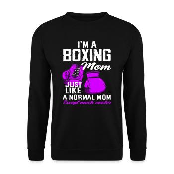 Boxe maman maman cadeau - Sweat-shirt Unisexe - noir - Devant - Alina (178cm) & Michal (187cm)