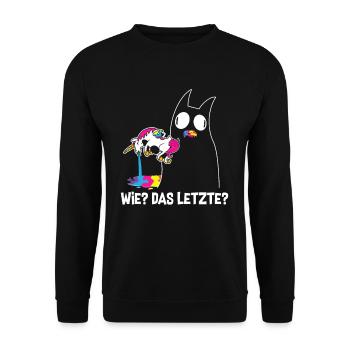 Comment le dernier chat mange la licorne - Sweat-shirt Unisexe - noir - Devant - Alina (178cm) & Michal (187cm)