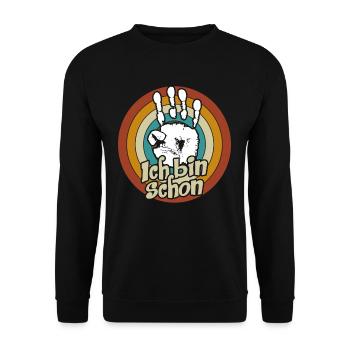 Birthday decoration hand 4 years I'm 4 - Unisex Sweatshirt - black - Front - Alina (178cm) & Michal (187cm)