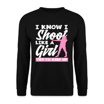 Bow Archery Girl - Unisex Sweatshirt - black - Front - Alina (178cm) & Michal (187cm)