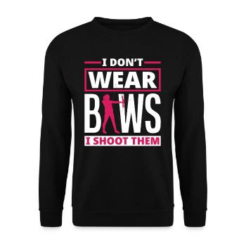 Bogen Bogenschießen Frauen Mädchen - Unisex Pullover - Schwarz - Vorne - Alina (178cm) & Michal (187cm)