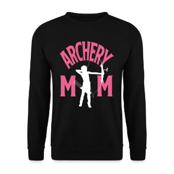 Mama Mutter Bogen Bogenschießen - Unisex Pullover - Schwarz - Vorne - Alina (178cm) & Michal (187cm)