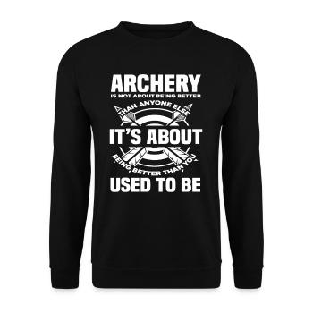 Bogenschießen - Unisex Pullover - Schwarz - Vorne - Alina (178cm) & Michal (187cm)