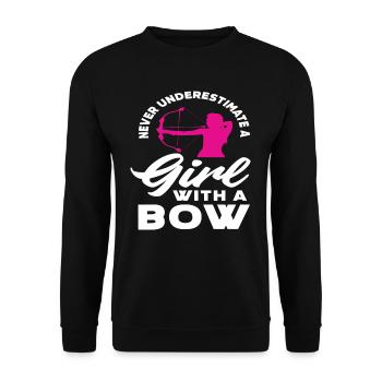 Femme fille hobby tir à l'arc - Sweat-shirt Unisexe - noir - Devant - Alina (178cm) & Michal (187cm)