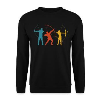 Archer rétro Tir à l’arc - Sweat-shirt Unisexe - noir - Devant - Alina (178cm) & Michal (187cm)