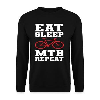 Eat Sleep Mountain Bike Repeat - Unisex Sweatshirt - black - Front - Alina (178cm) & Michal (187cm)