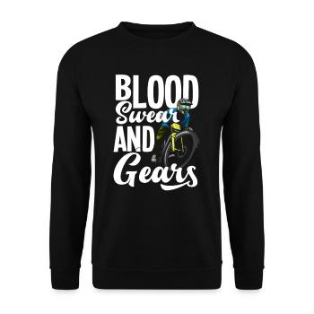 MTB Mountain Bike Cycling - Unisex Sweatshirt - black - Front - Alina (178cm) & Michal (187cm)