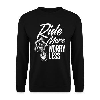Ride More Bike Mountain Bike - Unisex Sweatshirt - black - Front - Alina (178cm) & Michal (187cm)
