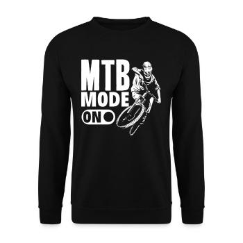 MTB Mode On Mountain Bike Mountain Bike - Unisex Sweatshirt - black - Front - Alina (178cm) & Michal (187cm)