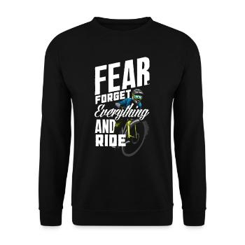 Mountain Biker Hobby Sport Mountain Bike - Unisex Sweatshirt - black - Front - Alina (178cm) & Michal (187cm)