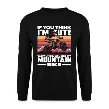 Mountainbikerin Mountainbike Frauen Mädchen - Unisex Pullover - Schwarz - Vorne - Alina (178cm) & Michal (187cm)