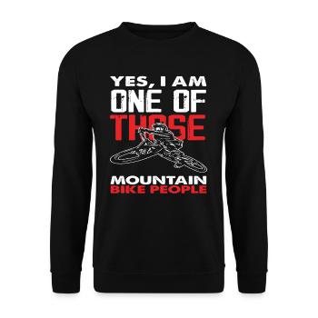 Mountain Bikers Mountain Bike People Love - Unisex Sweatshirt - black - Front - Alina (178cm) & Michal (187cm)