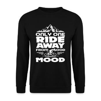 Mountain bikers Mountain bike Good mood - Unisex Sweatshirt - black - Front - Alina (178cm) & Michal (187cm)
