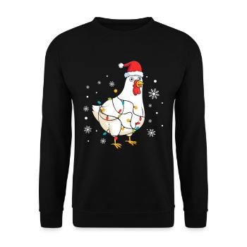 Poulet de Noël - Sweat-shirt Unisexe - noir - Devant - Alina (178cm) & Michal (187cm)