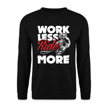 Less work Mountain biker Mountain bike - Unisex Sweatshirt - black - Front - Alina (178cm) & Michal (187cm)