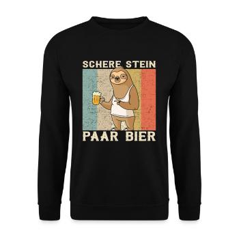 Ciseaux Pierre Couple Bière Bière Paresseux - Sweat-shirt Unisexe - noir - Devant - Alina (178cm) & Michal (187cm)