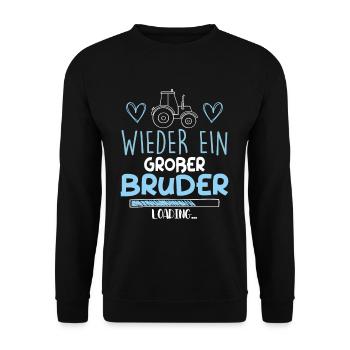 Wieder Ein Großer Bruder 2024 Ankündigung - Unisex Pullover - Schwarz - Vorne - Alina (178cm) & Michal (187cm)