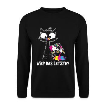 Comment le dernier chat mange les chats licornes - Sweat-shirt Unisexe - noir - Devant - Alina (178cm) & Michal (187cm)